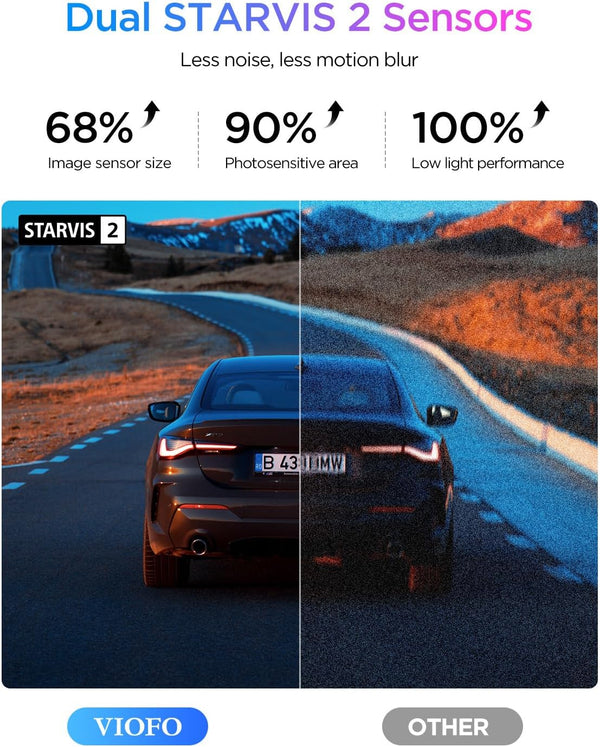 VIOFO A329S 3CH dash cam front cabin rear view