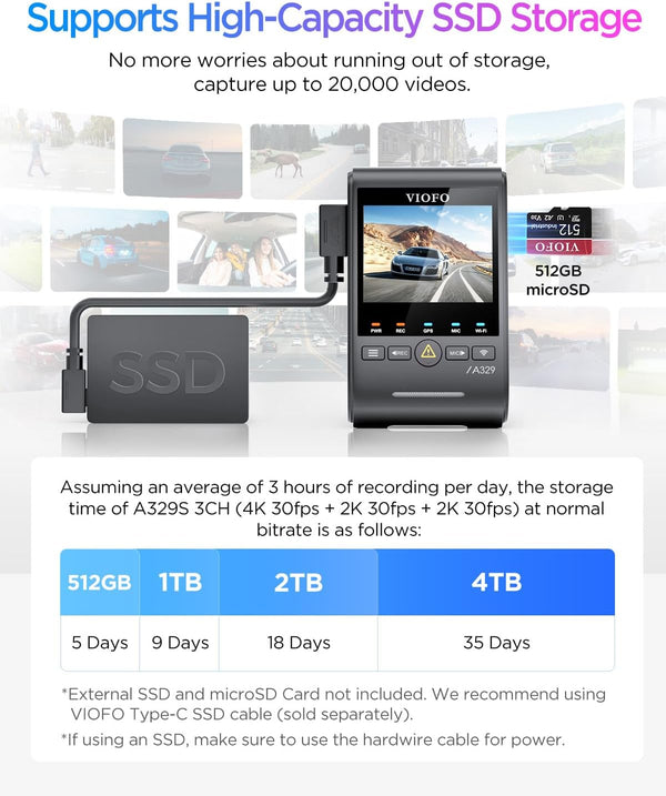 VIOFO A329S dual channel dash cam with Sony STARVIS 2 sensors