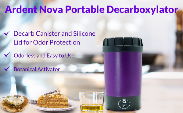 Ardent Nova Portable Decarboxylator with Decarb Canister and Silicone Lid for Odor Protection Use to Infuse Oils and Herbs- Odorless and Easy to Use