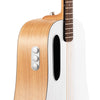 Acoustic guitar in frost white with wooden body, BLUE LAVA Original 36" model, AirFlow Bag, FreeBoost Technology.