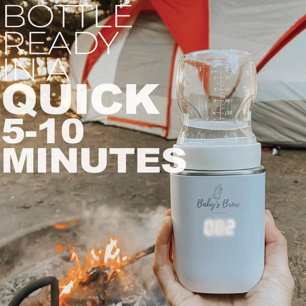 Baby's Brew Portable Bottle Warmer Pro - Leak-Proof Milk Warmer for Breastmilk and Formula (White)