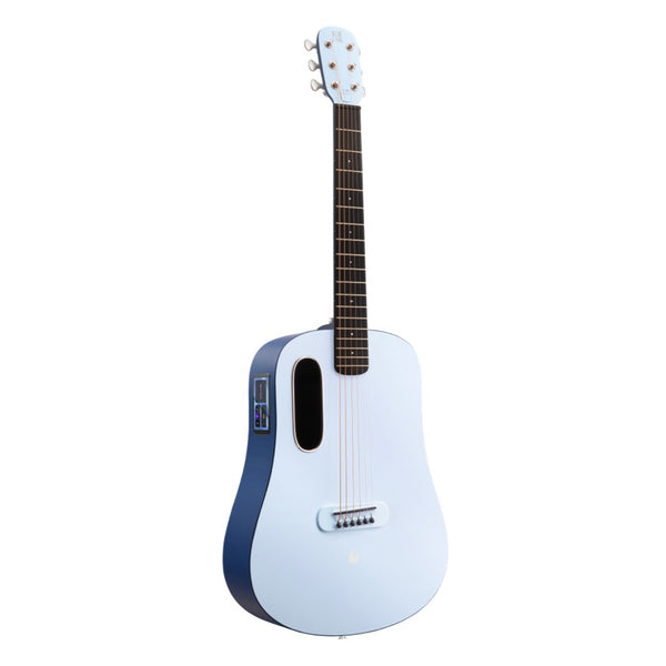 Blue Lava 36" Electric Acoustic Smart Guitar with HiLava System and AirFlow Bag (Ice/Ocean Blue) (Right Hand)