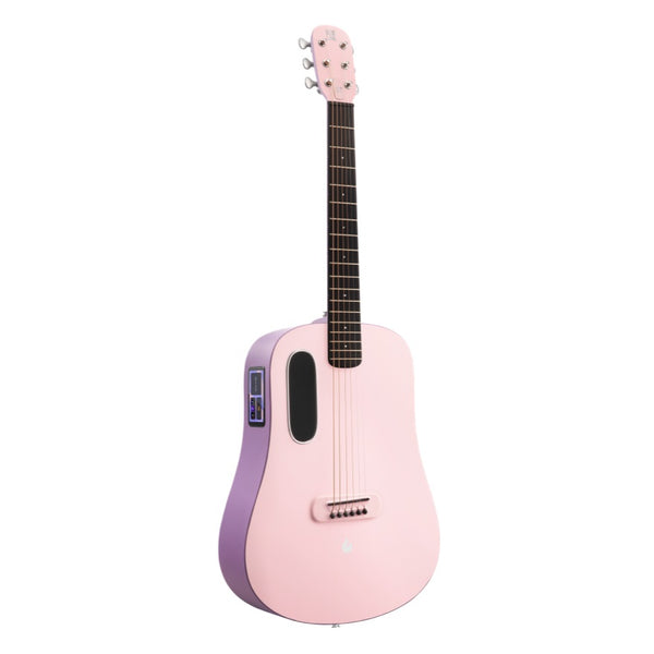 Blue Lava 36" Electric Acoustic Smart Guitar with HiLava System and AirFlow Bag (Coral/Lavender) (Right Hand)