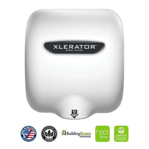 Excel Dryer High-Speed, Energy-Efficient XLERATOR XL-BW 1.1N Hand Dryer with Adjustable Settings - White