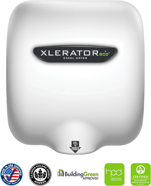 High-Speed, Energy-Efficient XLERATOReco XL-BW-ECO 1.1N Automatic Hand Dryer - White, (Pack of 2)