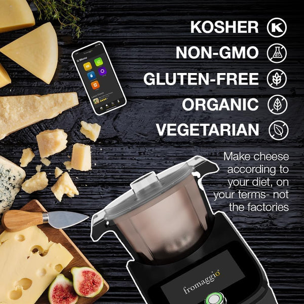 Fromaggio Smart Home Cheese Maker with stainless steel finish and Wi-Fi app control