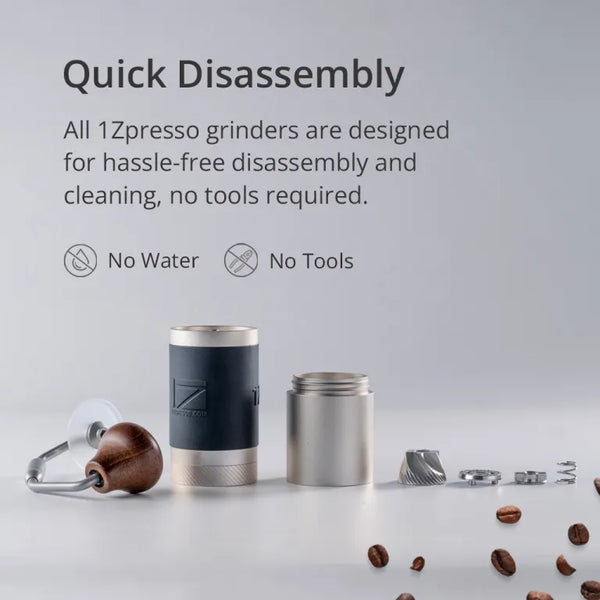 1Zpresso J Manual Coffee Grinder with foldable handle and silicone grip