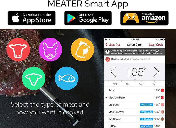 MEATER Plus Long Range Smart Wireless Meat Thermometer App