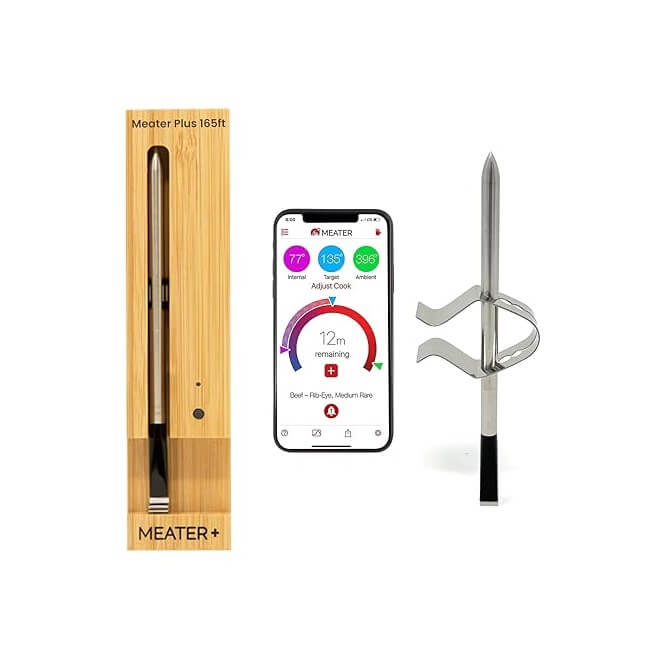 MEATER Plus | Smart Meat Thermometer with Bluetooth | 165ft Wireless Range  | for The Oven, Grill, Kitchen, BBQ, Smoker, Rotisserie