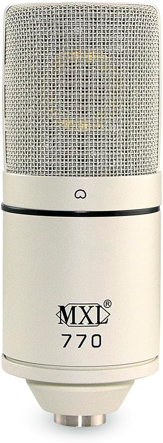 MXL 770 Vintage White Condenser Microphone with Shockmount and Case
