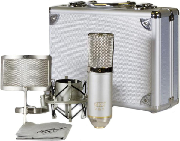 MXL V67G Heritage Edition condenser microphone with shock mount
