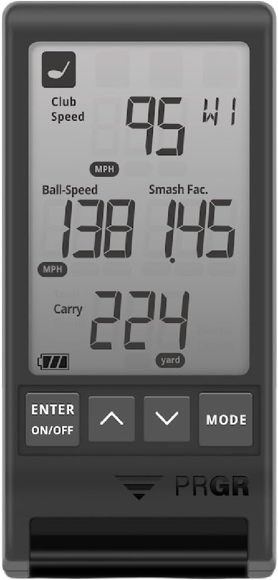 PRGR HS-130A portable golf launch monitor measuring club head speed