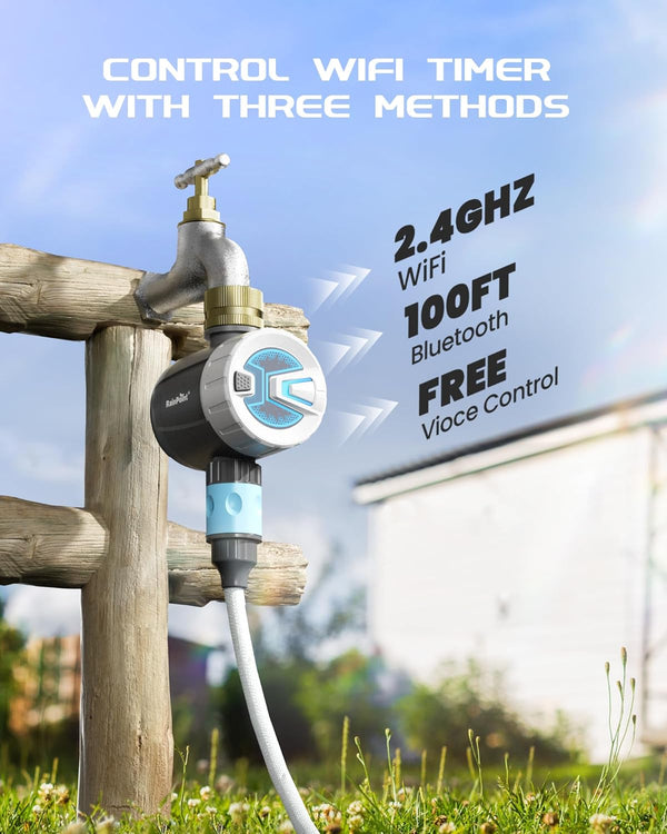 RAINPOINT Sprinkler Timer Outdoor - Bluetooth Hose Timer with 60M Connect Range, Digital Irrigation Water Timer for Garden Hose, Faucet Timer for Lawn and Yard