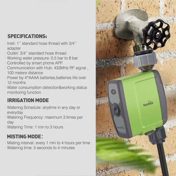 RainPoint Bluetooth Smart Sprinkler Timer, Hose Water Timer - Intelligent Lawn Watering Control