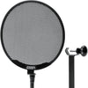 Proscreen XL metal pop filter with adjustable gooseneck attached to microphone stand for studio recording