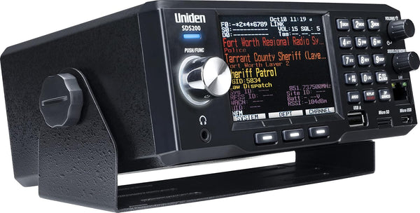 Uniden SDS200 True IQ TrunkTracker X BaseMobile Digital Scanner. Incredible Digital Performance. TrunkTracker X Technology Provides The Best Digital Decode Performance in The Scanner Industry.