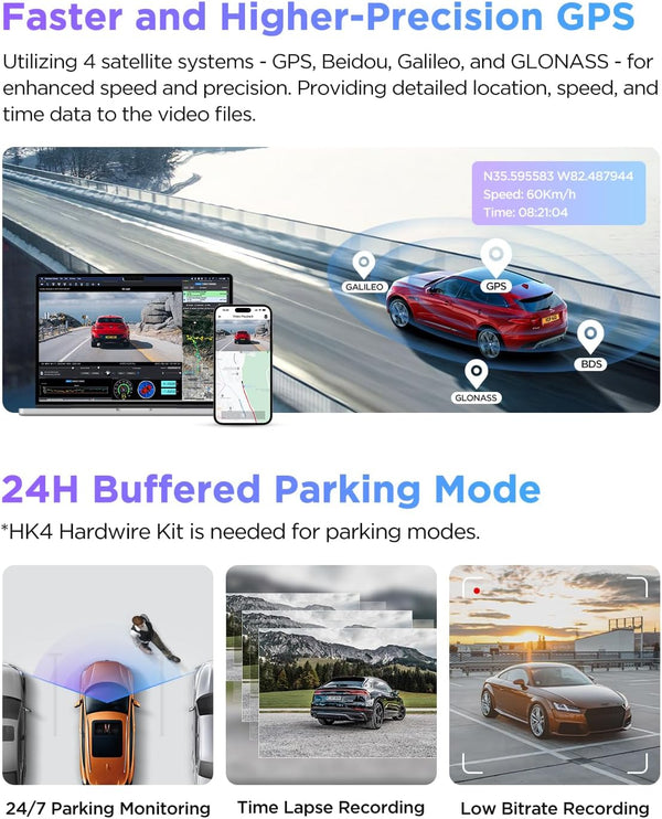 VIOFO A229 Pro 2CH 4K plus 2K dash cam front and rear