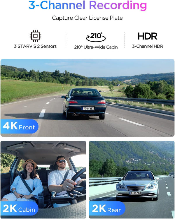 VIOFO A329S 2CH 4K front and 2K rear dash cam installed in car