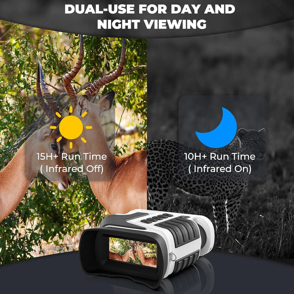 Digital night vision binoculars with LCD screen and infrared mode