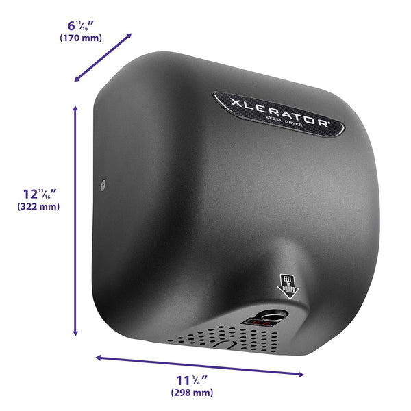 XLERATOR XL-GR – Automatic Hand Dryer (Textured Graphite, 120V, Surface Mounted)