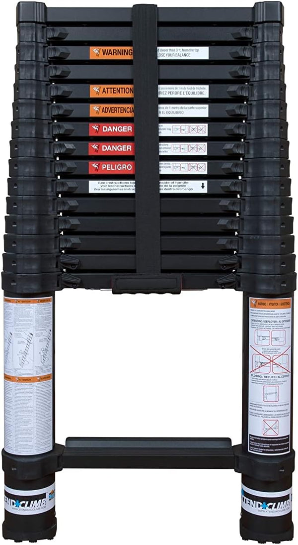 Xtend & Climb Contractor Series 155+/300 Aluminum Telescoping Ladder - 15.5 Ft Extension Ladder, ANSI Type 1A-300lbs Certified, Includes Instruction Manual