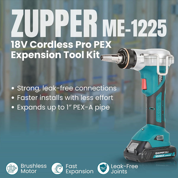 Zupper ME-1225 Professional Expansion Tool (PEX Pipe Expansion Tool)