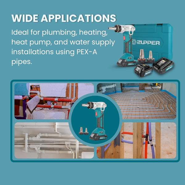 Zupper ME-1225 Professional Expansion Tool (PEX Pipe Expansion Tool)
