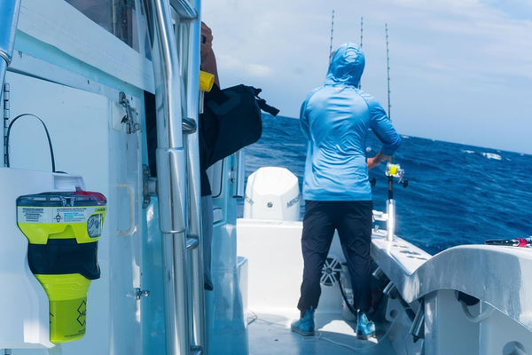 ACR GlobalFix V6 EPIRB mounted on boat for marine emergency preparedness and safety signaling