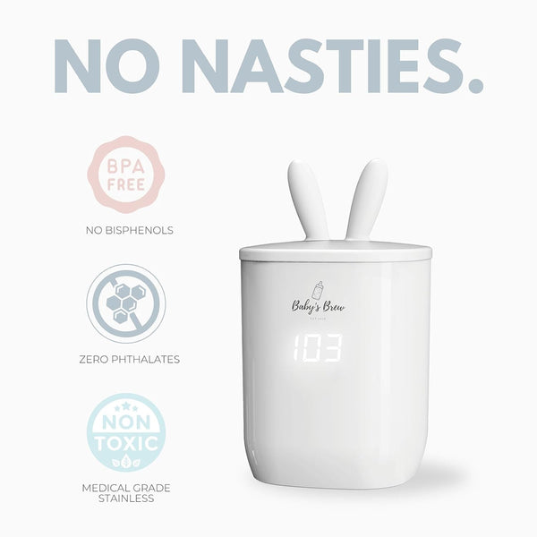 Portable breastmilk warmer – battery-powered travel baby bottle heater for parents on the go.