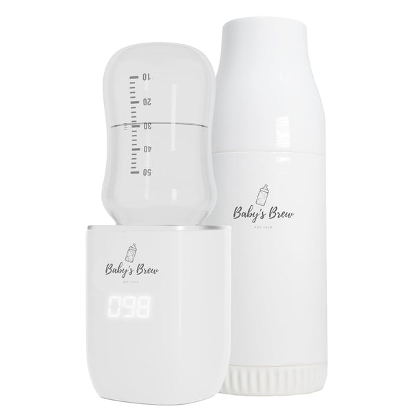Portable breastmilk warmer – battery-powered travel baby bottle heater for parents on the go.