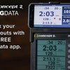 Concept2 RowErg connected to ErgData app for tracking rowing workouts and performance metrics