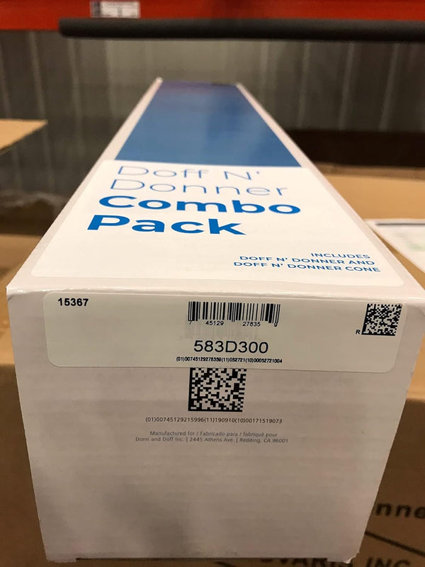 Doff N’ Donner combo pack packaging box with product label and barcode details