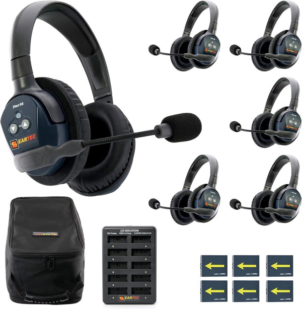 UltraLITE PRO16 ETP6D 6-Person Wireless Intercom Headset Kit