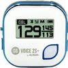 GolfBuddy Voice 2S+ Talking GPS Rangefinder clipped on a hat, showing screen and audio control