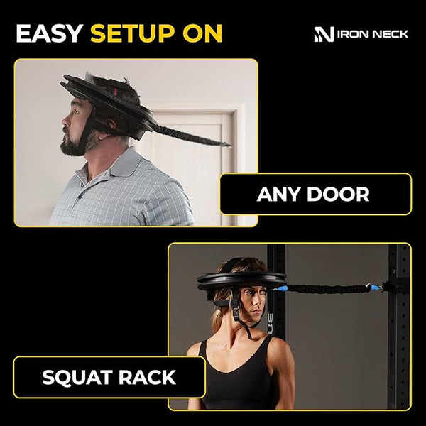 Iron Neck Strength & Therapy Device with AirFit system for neck training, rehab, and posture correction.