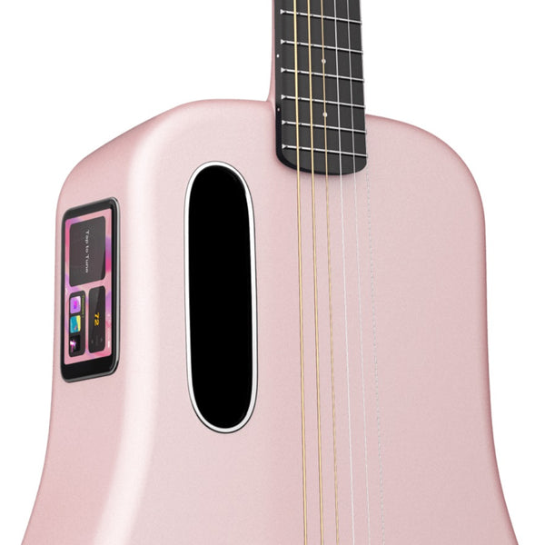 A pink guitar with a touch screen, the LAVA ME 3 38