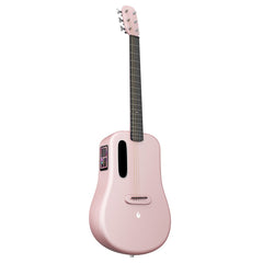 LAVA ME 3 38" Carbon Fiber Smart Acoustic Electric Guitar with Built-in Effects and HILAVA OS for Adults, Teens and Beginners - Pink (Right Hand)