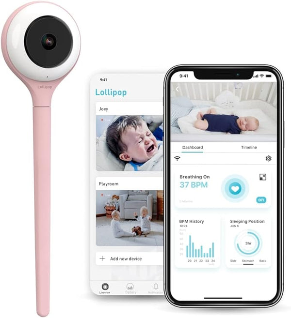 Lollipop Baby Camera with flexible stem and smart monitoring features