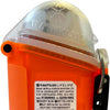 Rear view of Marine Rescue GPS nexGen beacon showing technical specifications and emergency instructions