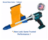 Quikpoint Drill Mate Mortar Gun attached to power drill for brick pointing jobsite