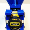 Close-up of Quikpoint clamp securely mounted on drill showing tight grip and alignment