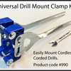 Quikpoint universal drill mount clamp kit with metal arms and hardware for attaching drills