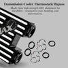 RevMax transmission cooler thermostatic bypass made from durable 6061 aluminum with installation hardware