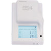 Close-up of SafetySiren PRO4 showing average radon concentration readings on digital screen