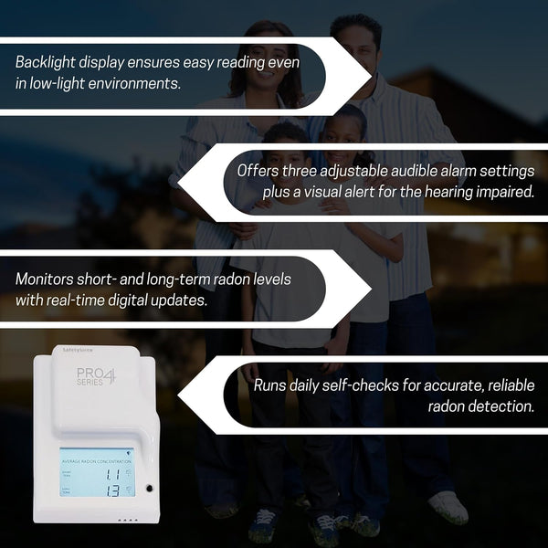 SafetySiren Pro4 (4th Gen) Radon Gas Detector with digital display