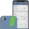 Wireless temperature and humidity sensor with mobile app dashboard showing real-time readings and alerts