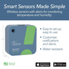 Wireless temperature and humidity sensor with easy setup customizable alerts and water resistant design for home monitoring