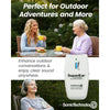 SuperEar personal sound amplifier used outdoors for clearer conversations and listening