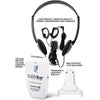 SuperEar SE9000HP features including headphones earbuds volume control and belt clip