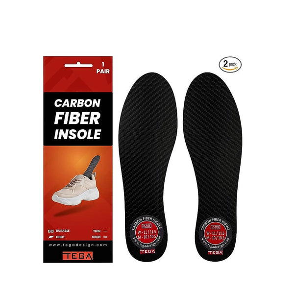 TEGA Carbon Fiber Insole (1 Pair) for Turf Toe Rigid Shoe Insert for Sports Hiking, Basketball,  Running Alternative to Post Op Shoe